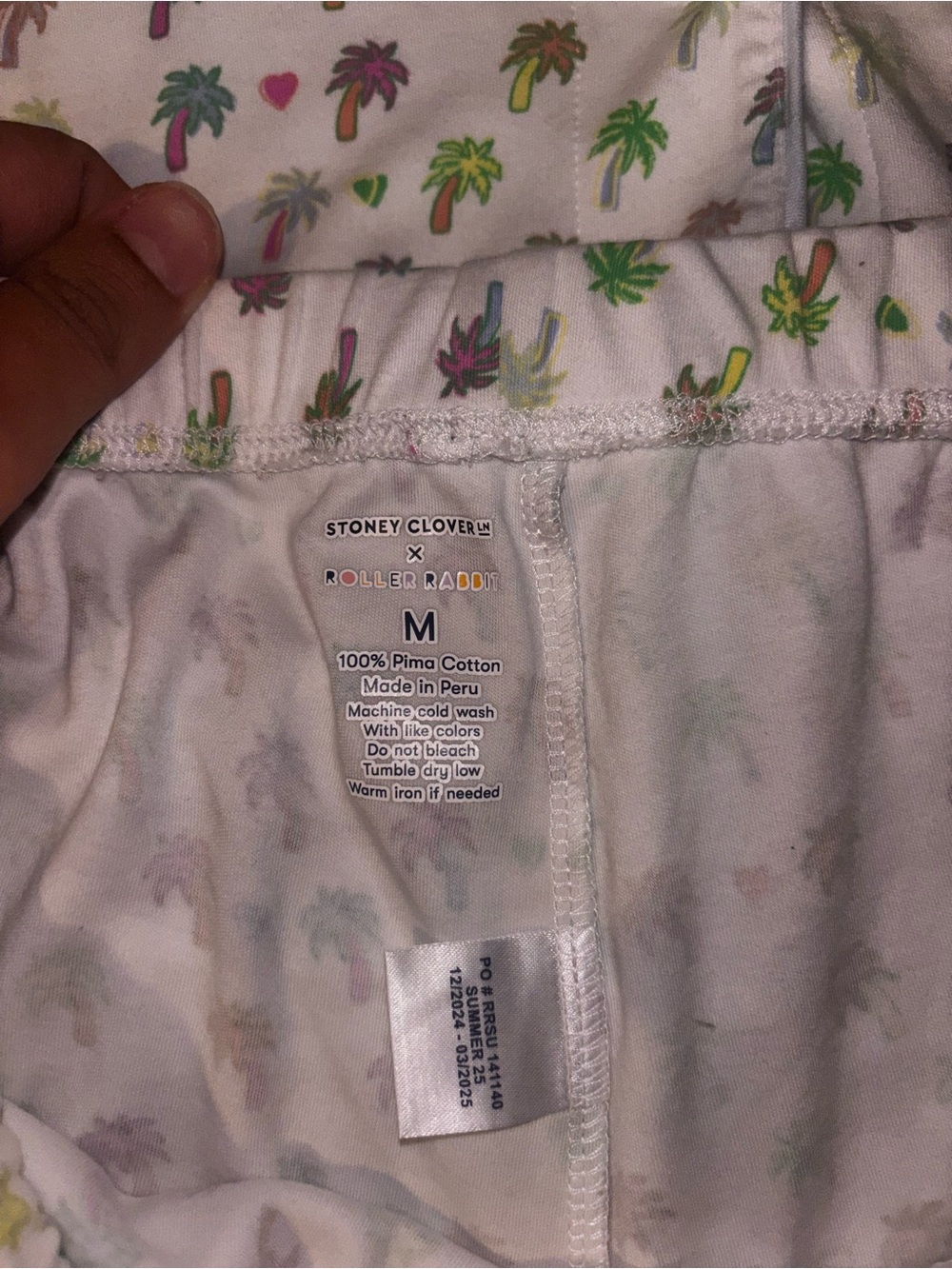 Roller Rabbit x Stoney Clover Pajama Set with Multicolor Palm Tree Print Set - Picture 3 of 4